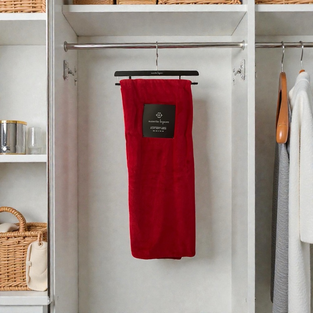 Nanette Lepore Red Plush Blanket